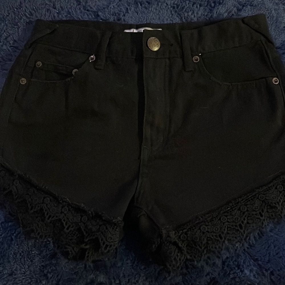 FreePeople Denim shorts with lace size 25